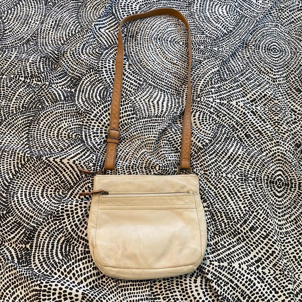 Margot Cream Leather Neutral Crossbody Bag